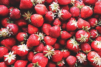 Fresh Red Strawberries Close-Up Background