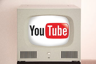 Retro Television Displaying YouTube Logo