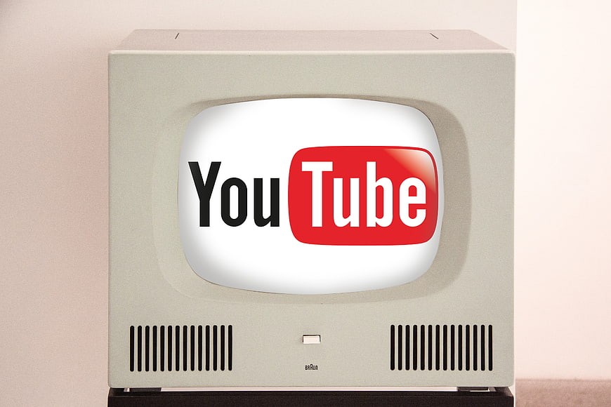 Retro Television Displaying YouTube Logo