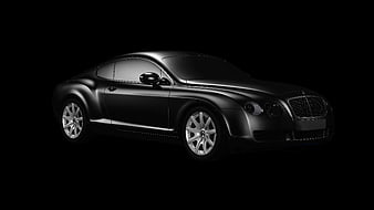 Matte Black Luxury Coupe on Black Background