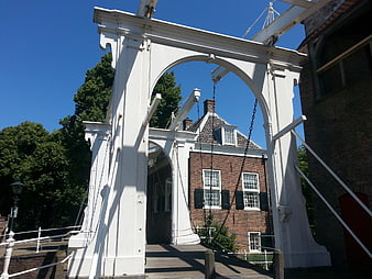 White drawbridge in Zierikzee, Netherlands
