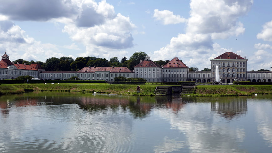 Nymphenburg Palace Munich with moat and fountain