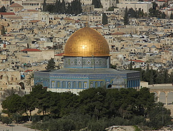Dome of the Rock in Jerusalem with Cityscape Background
