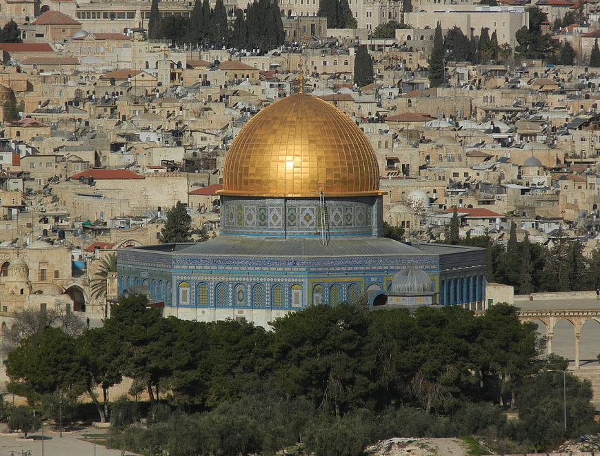 Dome of the Rock in Jerusalem with Cityscape Background