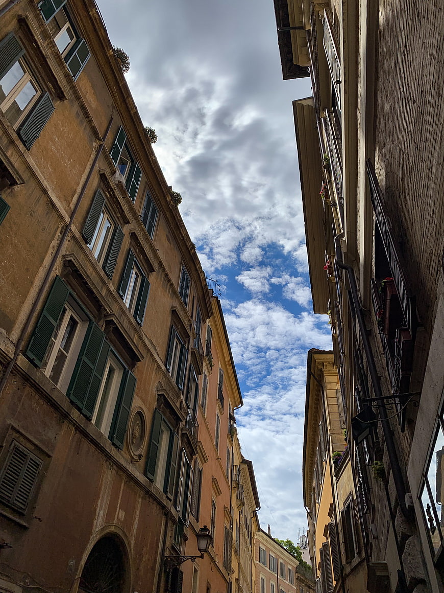 Low Angle View of Historic Venetian Buildings and Blue Sky