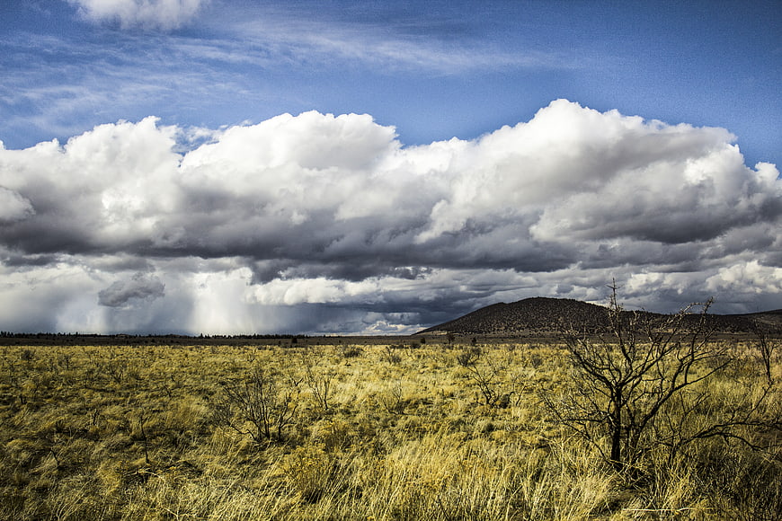 Dramatic Storm Clouds Over Golden Prairie Landscape