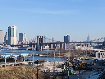 Brooklyn Bridge and Manhattan Skyline View from DUMBO