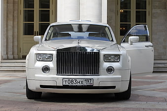White Rolls-Royce Phantom Front View With Open Door