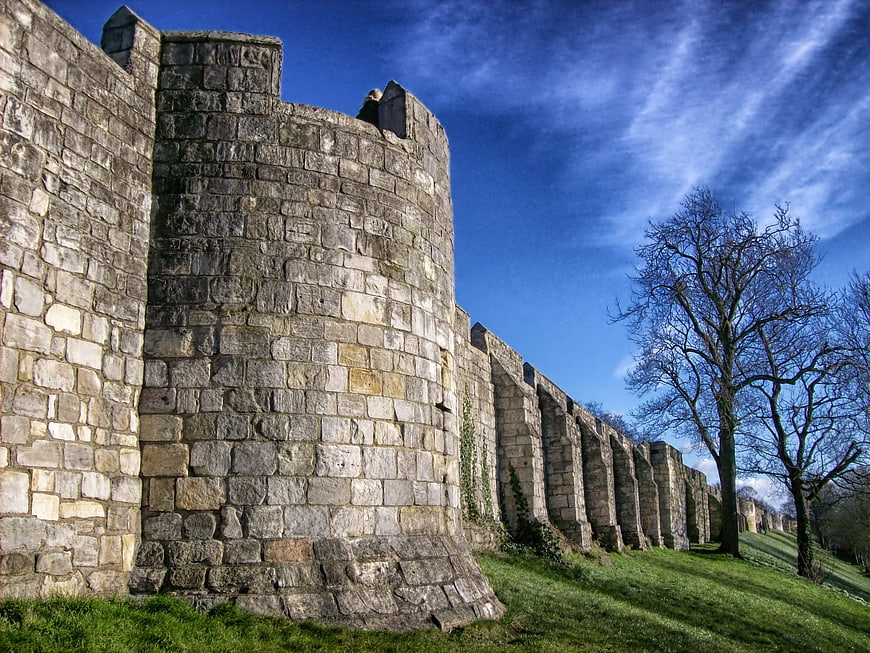 Historic York City Walls Stone Architecture England
