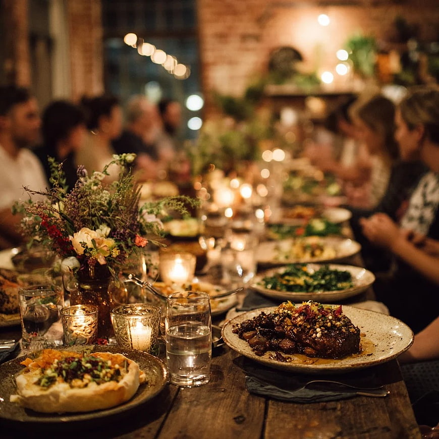 Rustic Candlelit Dinner Party with Friends
