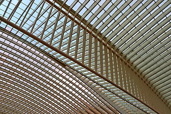 Modern Glass and Steel Ceiling Architecture
