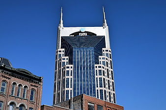 AT&T Building Nashville Architecture Against Blue Sky