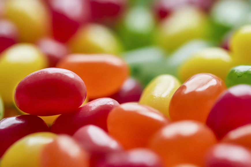 Colorful Jelly Beans Close-Up Background