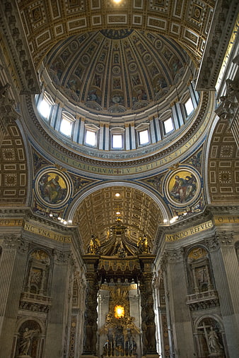 Interior of St. Peter's Basilica Dome and Baldachin