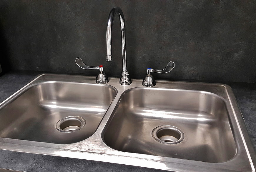 Stainless Steel Double Bowl Kitchen Sink with Chrome Faucet