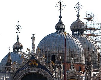 St. Mark's Basilica Domes and Scaffolding in Venice