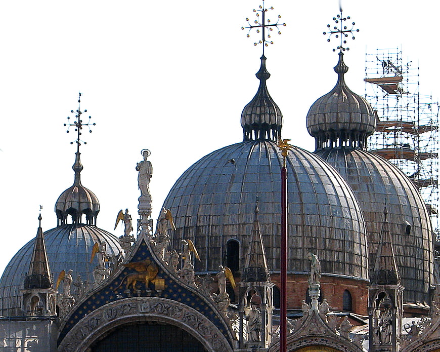 St. Mark's Basilica Domes and Scaffolding in Venice