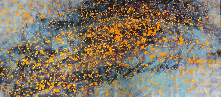 Abstract Orange and Blue Splatter Texture Background