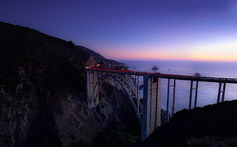 Bixby Creek Bridge Long Exposure Sunset Coastal Highway