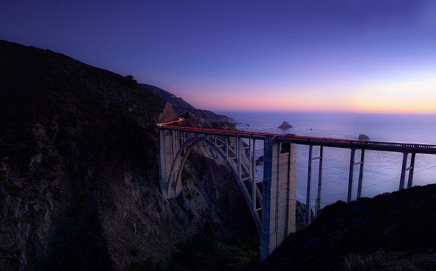 Bixby Creek Bridge Long Exposure Sunset Coastal Highway