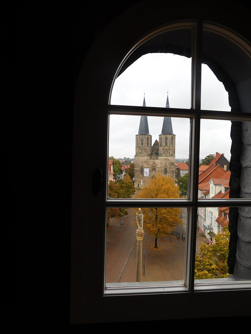 View of Duderstadt Cathedral Through Arched Window