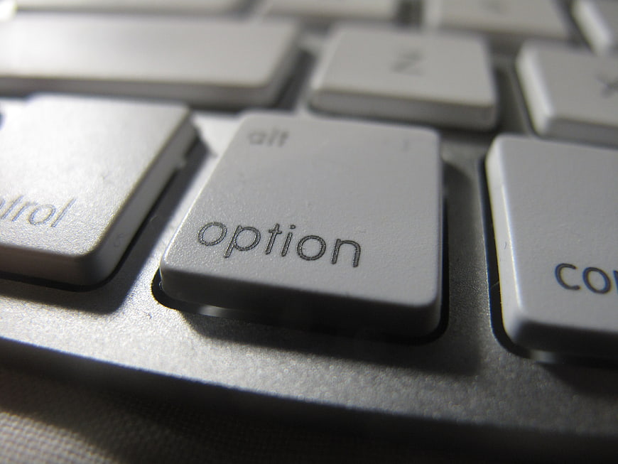 Close-up of Mac keyboard option key