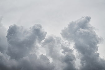 Dramatic Dark Storm Clouds in Overcast Grey Sky