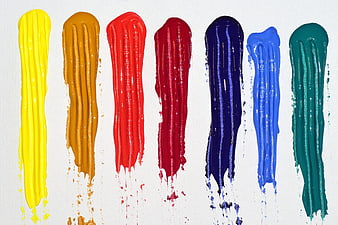 Colorful Paint Streaks on White Background