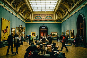 Visitors exploring the Sackler Room at the National Gallery
