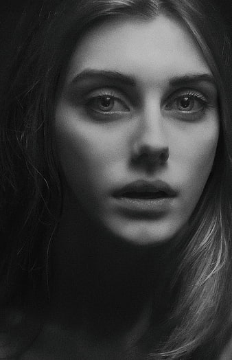 Dramatic Black and White Portrait of a Woman
