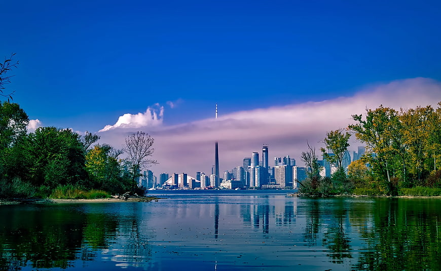 Toronto Skyline View from Waterfront Park