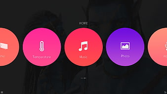 Smart TV Home Screen Interface With Circular App Icons