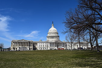 United States Capitol Building in Washington DC with Blue Sky