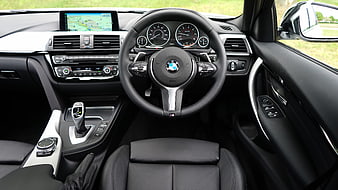 BMW car interior dashboard and steering wheel
