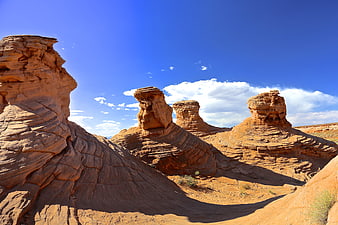 Four Sisters Sandstone Formation in Arizona Desert Landscape