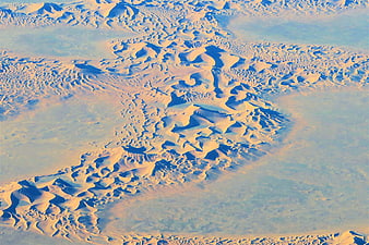 Aerial View of Sand Dunes in a Vast Desert Landscape