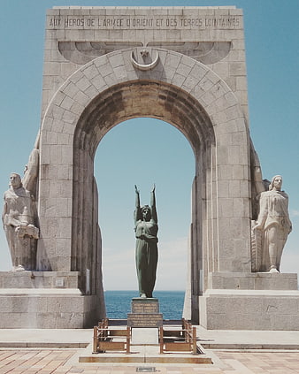 Monument aux Morts Archway with Ocean View