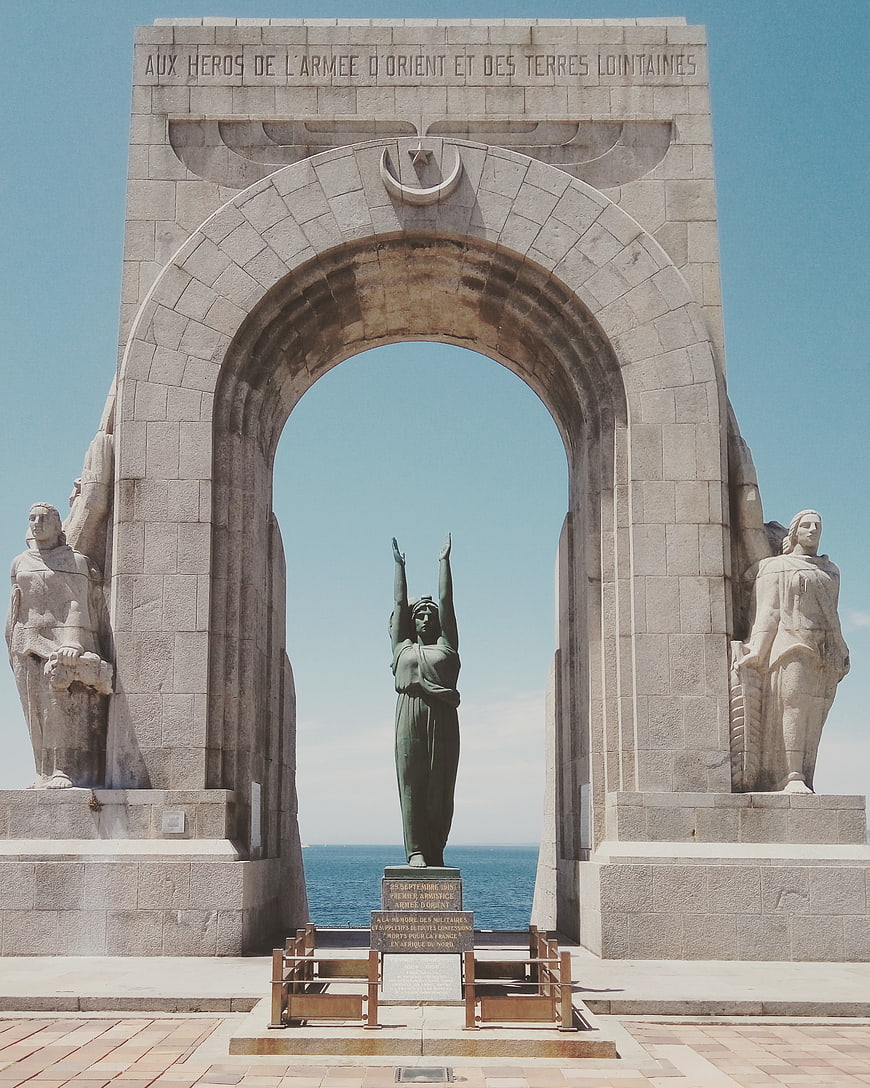 Monument aux Morts Archway with Ocean View