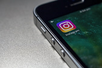 Close-up of Smartphone with Instagram App Icon