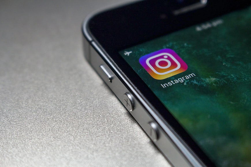 Close-up of Smartphone with Instagram App Icon