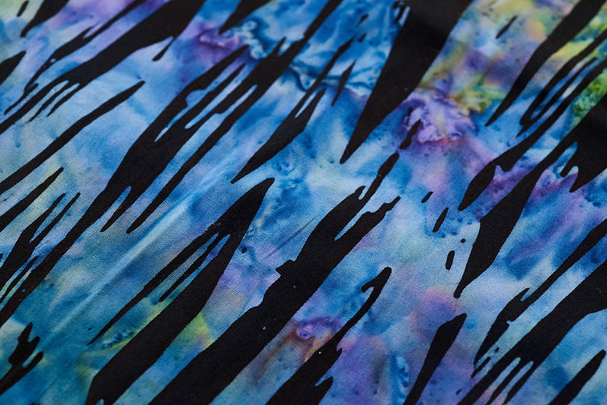 Abstract Blue and Black Fabric Texture Close-Up