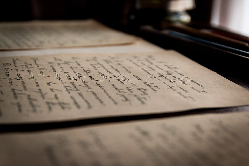 Vintage Handwritten Letters on Old Paper