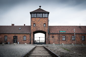Auschwitz-Birkenau Main Gate and Railway Tracks Memorial