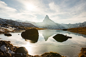 Matterhorn Mountain Reflection in Alpine Lake