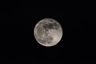 Full Moon Against Black Night Sky