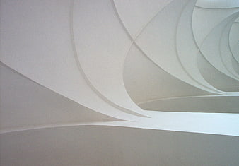 Abstract White Curved Architectural Ceiling Detail