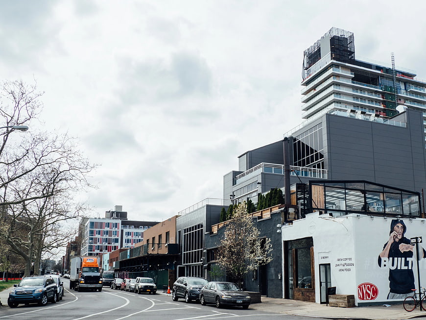 Modern Brooklyn Architecture and Urban Street Scene