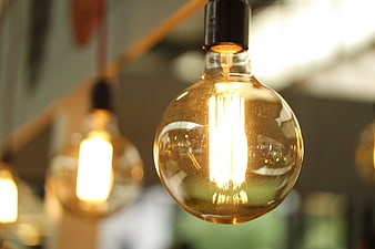 Vintage Edison Light Bulb Close Up