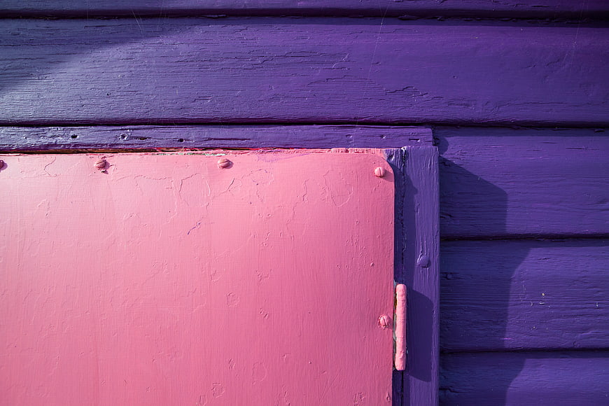 Pink and Purple Painted Wood Texture Close Up