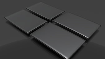 Abstract 3D Gray Square Tiles Arranged in Grid Pattern